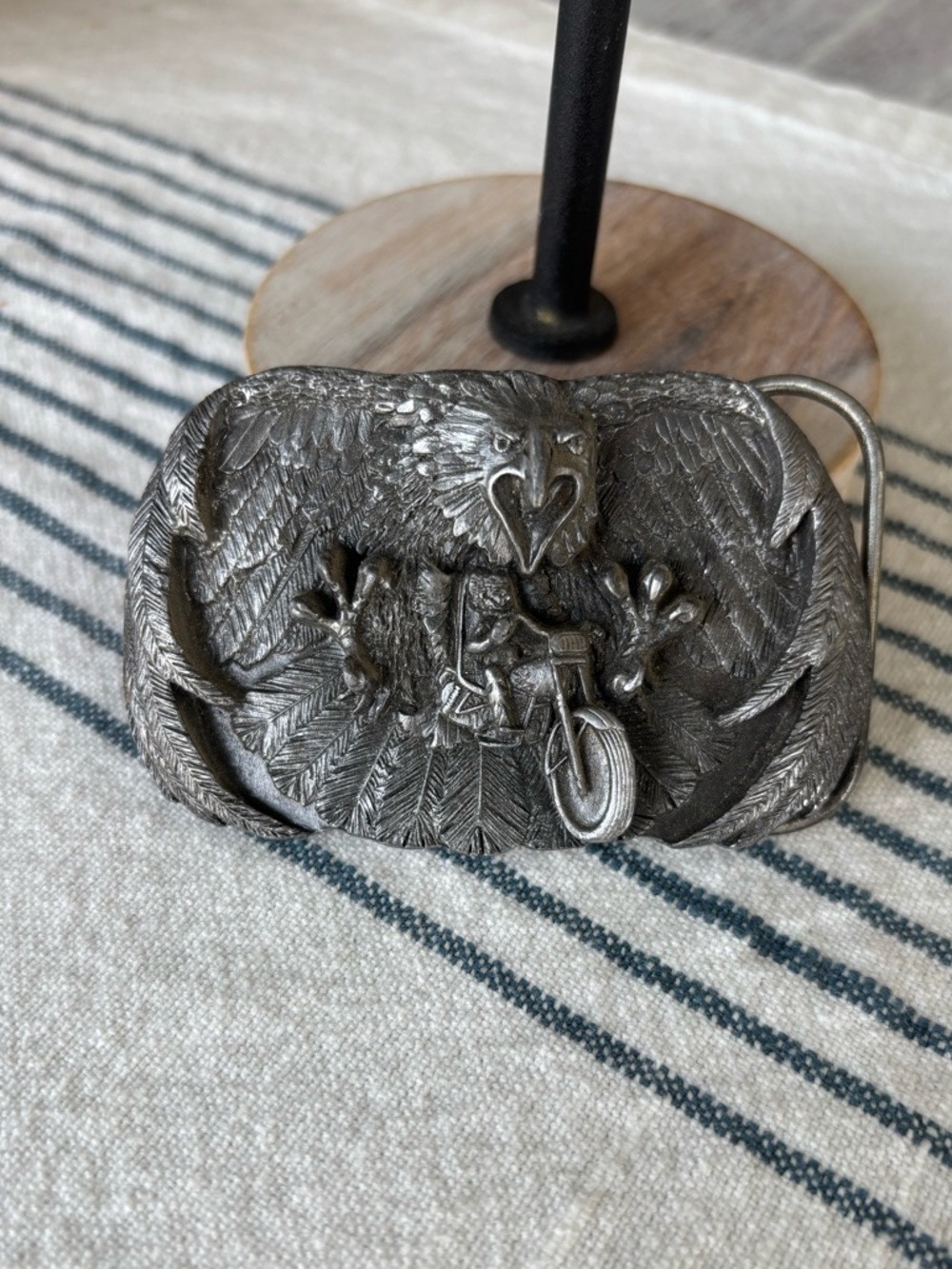🔥🏍️ Vintage Arroyo Grande Eagle and Motorcycle Metal Belt Buckle